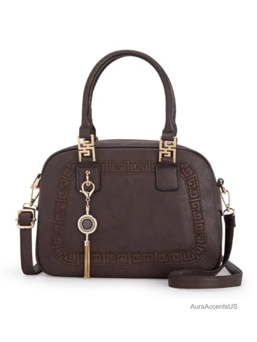 Tassel Crossbody Satchel Purse with Detachable Shoulder Strap
